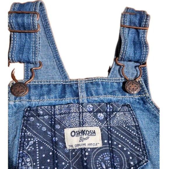 Oshkosh BGosh 3 T Vestbak Denim Overall Jumper Skirt Dress Girls Patchwork - Picture 2 of 13